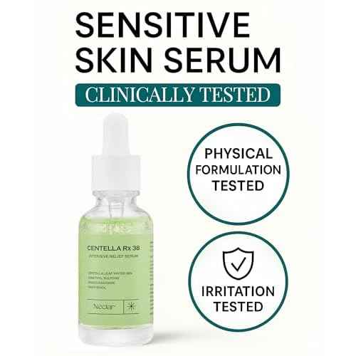 Centella Asiatica Serum Korean - Redness Corrector for Face - 38% Cica Leaf Water and Madecassoside - Ph Balanced - Barrier Support - Lightweight Calming - Rosacea Skincare Serum - Centella Ampoule