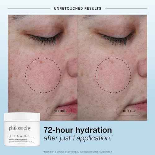 philosophy hope in a jar barrier restore cream ? with ha+ complex, cica & ceramides ? intensely hydrating moisturizer for dry, sensitive skin ? repairs & soothes