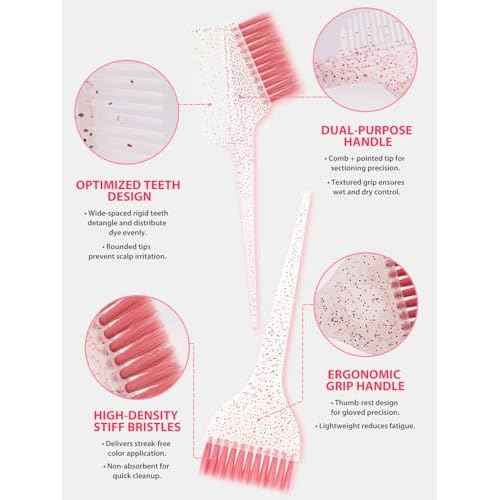 19PCS Hair Bleach Highlighting Kit with Hair Dye Brush and Bowl Set Color Whisk, Highlight Frosting Cap with Hook, Disposable Gloves Capes, Home Use Salon Tools for Hair Bleaching Coloring Dying