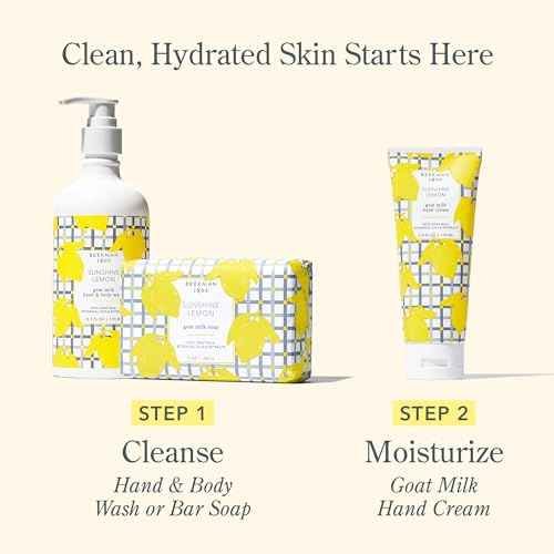 Beekman 1802 Sunshine Lemon Hand Cream - Scented - 3.4 fl oz - Nourishes, Hydrates & Repairs - With Goat Milk, Shea Butter & Glycerin - Non-Greasy - No Irritation - Good for Sensitive Skin