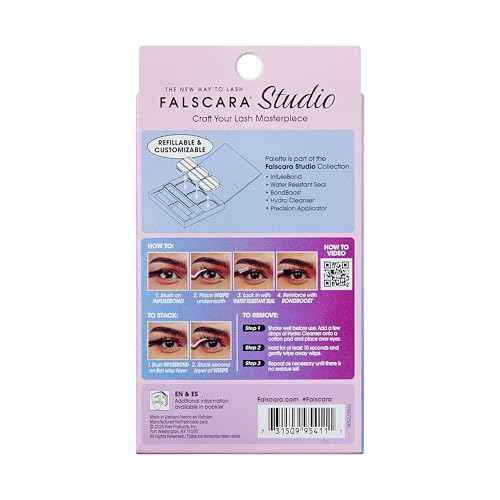 FALSCARA STUDIO Lash Extension Kit, Individual Lash Palette, 18 Stackable Lash Clusters, ¡®Dark Chocolate Light¡¯ False Eyelashes, Medium Volume, Length 10mm?14mm, Band Size 2mm-6mm