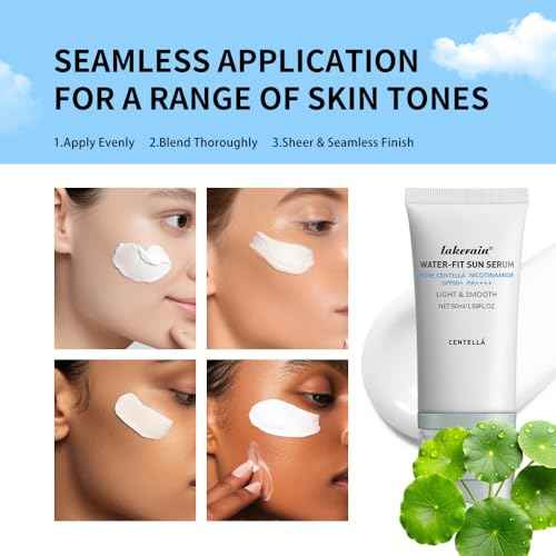 Centella Sunscreen SPF 50 PA++++, Hyalu Cica Water-Fit Sun Serum, Lightweight Sunscreen with Centella Asiatica, Hydrating & Non-Greasy Sun Protection for Sensitive Skin, Reef-Safe & Fast-Absorbing