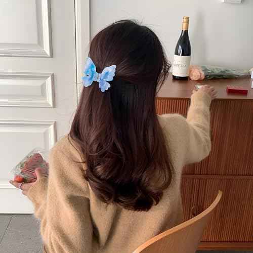 4Pcs Double Layered Butterfly Hair Claw Clips for Women Girls Acrylic Fashion Jaw Clip Elegant Hair Accessories for Thick and Thin Hair£¨Blue/Purple£©