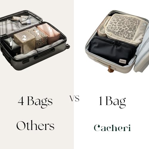 All in One Travel Toiletry Bag, Makeup Bag with Jewelry Compartment and Heat-Resistant Pocket for Hair Tools