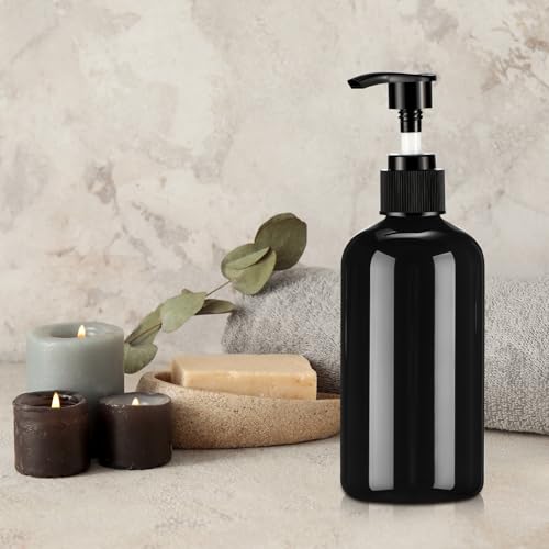 48 Pcs Empty Plastic Pump Bottles 8oz Refillable Lotion Pump Bottle Containers with Black Dispenser for Shampoo, Conditioner, Face Cream, Massage Oil, Liquid Soap