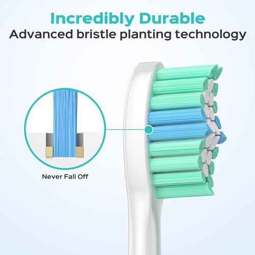 COSLUS Electric Toothbrush Replacement Heads: Compatible with C40 (DY-108Pro), 6 Pack with W-Shaped Design, White