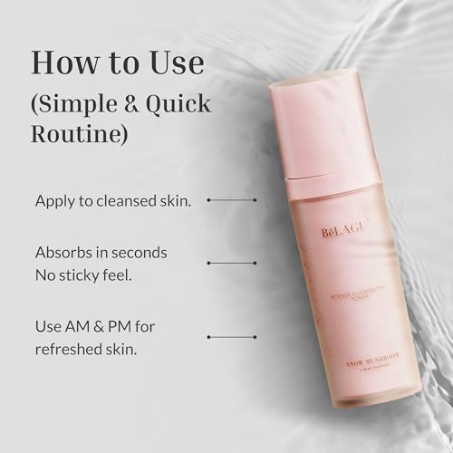 Intense Illuminating Toner with Niacinamide & Snow Mushroom | Hydrating Facial Toner for Radiant Glow & Even Tone | Alcohol-Free, Vegan (3.4 fl Oz)