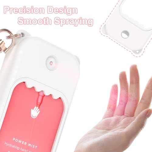 Hand Sanitizer Spray Case for Touchland Silicone Touchland Case Keychain Cute Hand Sanitizer Spray Holder Compatible with Touchland Power Mist Gentle Mist Glow Mist, White