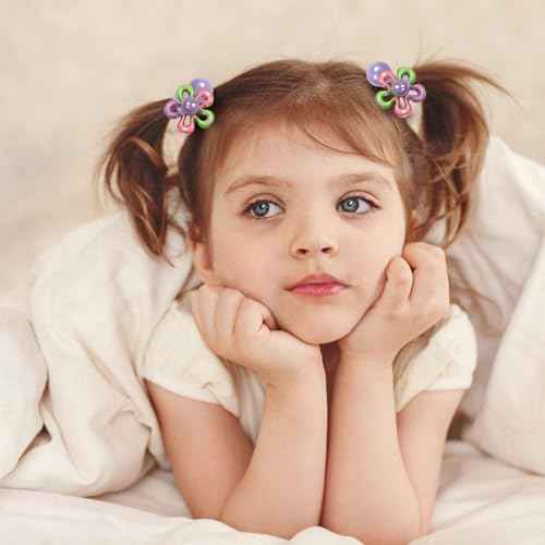 10 Pack Hair Balls for Girls Hair,Hair Ties for Girls Toddler Kids Ponytail Holders Hair knockers Cute Hair Accessories (pink yellow blue purple green)