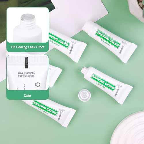 Travel Size Shaving Cream Bulk Pack of 200,Individually Wrapped 10ml/0.35fl oz Mini Disposable Shaving Cream in Bulk 1.2x2.9 inch Travel Size Toiletries Amenities for Guests,Homeless,Charity