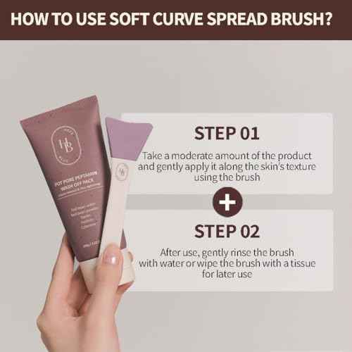 HEVEBLUE Soft Curve Spread Brush - Face Mask Applicator, Skincare Enhancer, Easy to Clean, Korean Skincare, Face Mask Brush, Mask Applicator Tool, Silicon Brush, JellyBrush, Mother's Day Gift