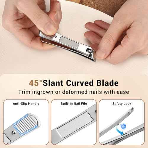 New Huing Toenail Clippers for Seniors, 8-Piece Nail Clippers Set for Thick & Ingrown Toenails, Great Gift for Parents Hunsband Wife, Included Leather Case