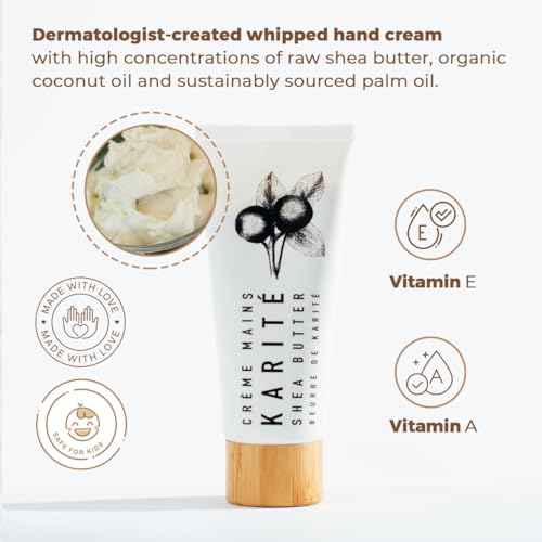 Karit? Cr?me Mains Nourishing Hand Cream for Dry Hands | Shea Butter, Organic Jojoba & Rosehip Oil Blend | Dermatologist-Formulated and Approved | Cruelty-Free, Hypoallergenic Vegan Hand Cream