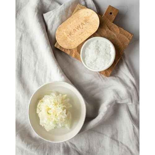 KAWAR Dead Sea Exfoliating Soap with Dead Sea Sand - Salicylic Acid, Magnesium Chloride, Shea Butter, Olive Oil & Tea Tree - Vegan Soap Bar for Men & Women, 4.2 oz