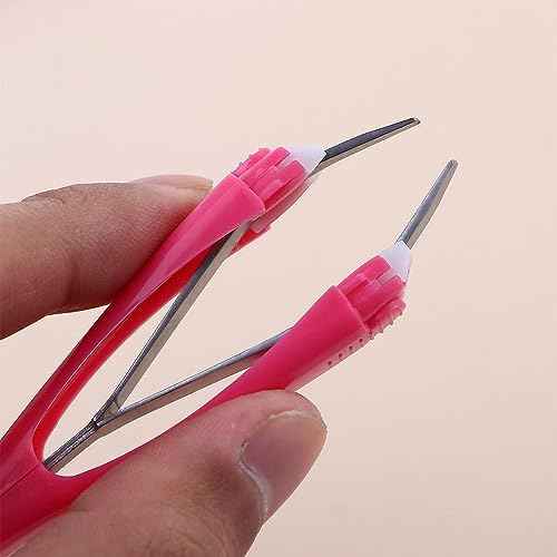 2pcs Professional Eyebrow Tweezers Automatically Retractable Stainless Steel Slant Tip Hair Removal Eyebrow Tweezer Makeup Tool