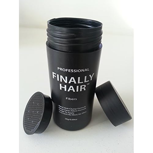 Hair Building Fibers 200 Grams 7 Oz. With Bottle By Finally Hair 50g*4 (Black)
