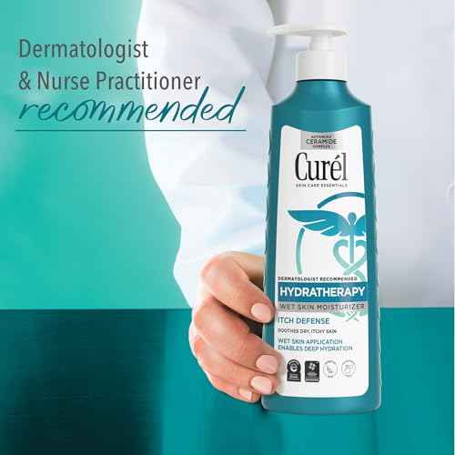 Curel Hydra Therapy In Shower Lotion, Itch Defense Body Moisturizer with Advanced Ceramide Complex, Vitamin E, & Oatmeal Extract, 12 Oz, Pack of 2