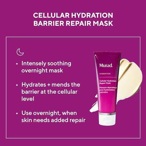 Murad Cellular Hydration Barrier Repair Mask - Hydrating Face Mask, Formulated with Bilberry Omegas, Hibiscus Extract, and Canadian Willowherb, Visibly Repairs Dry, Red, and Rough Skin - 2.7 Fl Oz