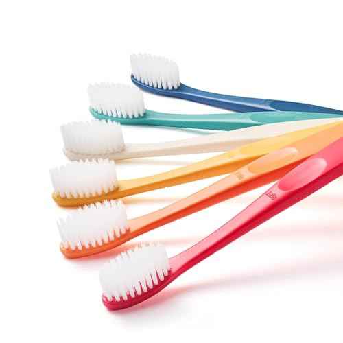 WANGTA Shorty ? Standard Toothbrush ? 1.0 inch (2.5 cm) Head | Dual Micro Bristles for Gentle Gum Care & Effective Cleaning | Made in Korea Oral Care (6 Pack)