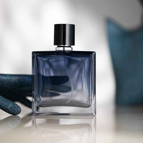 Enslz Refillable Cosmetic Spray Perfume Bottle, Empty Glass Fine Mist Atomizer Essential Oil Container for Travel 100ml /3.4oz (100ml)