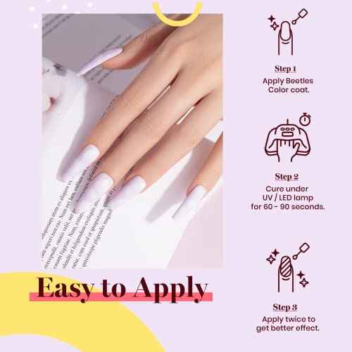 beetles Gel Polish 15ml Lilac Purple Nail Gel Soak Off Uv LED Nail Lamp Gel Polish Nail Art Manicure Salon DIY Home Solid Color Gel Gift for Women Girls