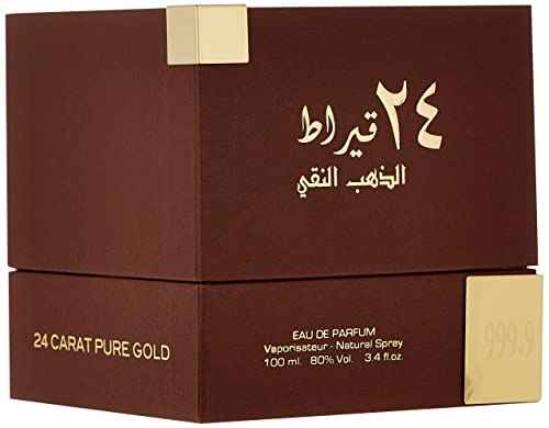 Lattafa Perfumes 24 Carat Pure Gold for Unisex Eau de Parfum Spray, 3.4 Ounce (Pack of 2)