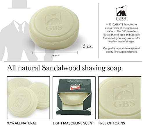 G.B.S Men’s Shaving Soap Set- Sandalwood Shaving Soap, Bay Rum Shaving Soap, Stainless Steel Chrome Bowl