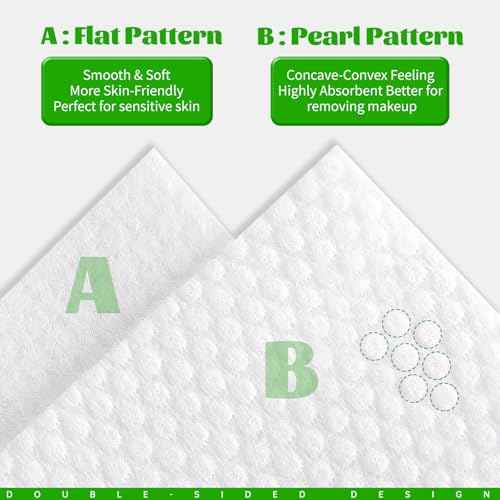Disposable Face Towels 100 Count, Biodegradable Facial Towels for Sensitive Skin, Ultra Soft & Thick Face Cloth, Lint- free Dry Wipes for Makeup Remover, Skincare and Cleansing (2 Pack)