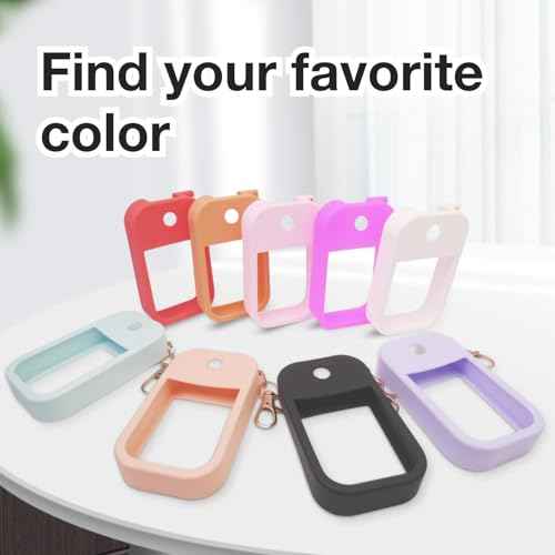 5 PCS Soft Silicone Case for Touchland Power Mist (1FL. OZ./30 mL), Protective and Stylish Case with Keychain Compatible with Touchland Hand Sanitizer Spray (Orange/Red/Purple/Black/White)