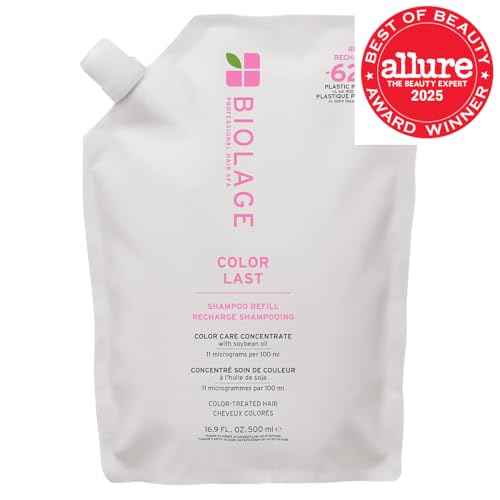 Biolage Color Last Shampoo Refill - For Color-Treated Hair, Nourishes, Strengthens, Hydrates and Adds Shine, Soybean Oil & Stearic Acid, Paraben & Mineral Oil-Free, Vegan, 16.9 Fl Oz