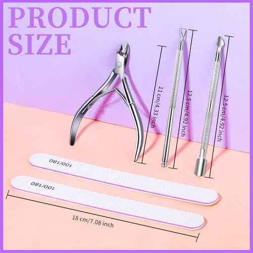 Teenitor Cuticle Remover with Cuticle Pusher and Cuticle Cutter, Cuticle Trimmer Cuticle Nippers Nail Clippers for Women, Pedicure Tools for Fingernails Toenails