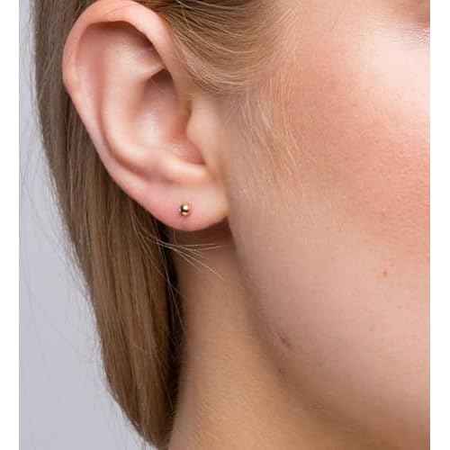 QWALIT 3 Pairs Ear Piercing Kit Gold Ear Piercing Gun Kit Disposable Self Piercing Earrings at Home Earring Gun Piercing kits with Earring Studs Small Ball