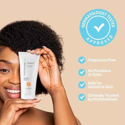 Photozyme Omega 36 Body Complex ? Anti-Aging Body Cream with Omega 3,6, Ceramides & DNA Repair Enzymes ? Hydrating, Firming, Nourishing, Fragrance Free, Unscented ? 2 fl oz