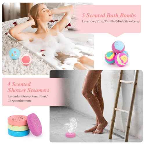 Bath Bombs for Women, Mothers Gifts Day for Mom, Relaxing Spa Baskets Gift Set, Self Care Gifts for Women, Birthday Bombs Gifts for Mom, Coworker, Teacher, Nurse