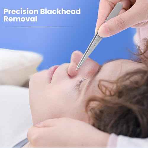 Pointed Tweezers for women Facial hair, Precision Tweezers for Eyebrows, Chin Hair£¬Ingrown Hair, Splinters, Glass Removal£¨Silver£©