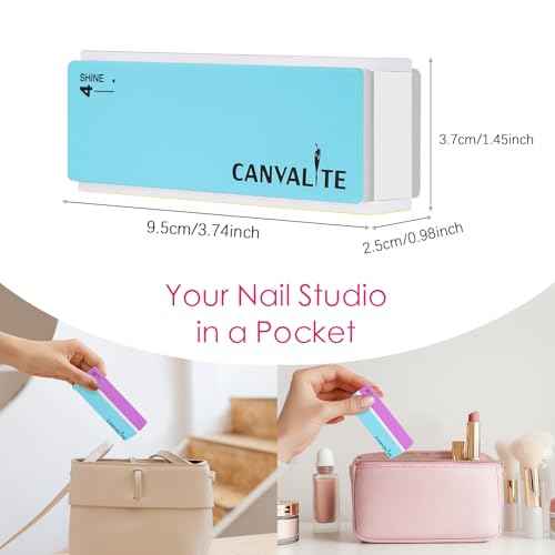 Canvalite Nail Files and Buffers, Shapes/Smooths/Shines Multi-Functional File & Polishing Buffer Block with 100/180 Grit Emery Boards, 14pcs Manicure Kit Natural Nail Care
