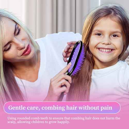 Detangling Brush,2 Pack Detangler Brush, Gentle & Effective Detangling on Wet or Dry Fragile Hair Types,Ultra-light, Detangling Brsuh ventilated and antistatic hairbrush (Pink+purple)