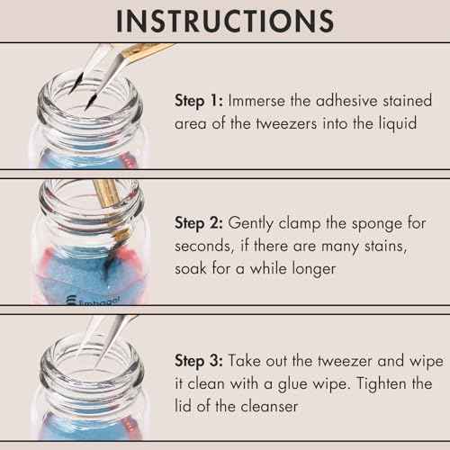 2 Bottles Tweezer Cleanser for Eyelash Extensions Tweezers Glue Remover Liquid for Lash Tools with 2 Spongeballs(2 Bottles Cleanser)