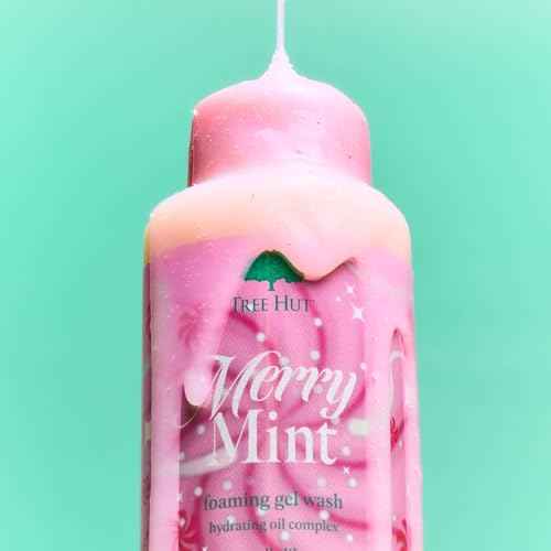 Tree Hut Merry Mint Foaming Gel Wash, Moisturizing & Hydrating Body Wash with Shea Butter, Gently Cleanses for Soft, Fresh & Radiant Skin, Holiday Gift & Stocking Stuffer, 18 fl oz