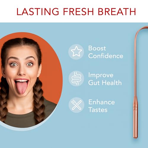 Tongue Scraper ? 100% Copper (2 Pack) Premium Tongue Cleaner ? Improve Oral Health ? Ayurvedic Cleaning Tool