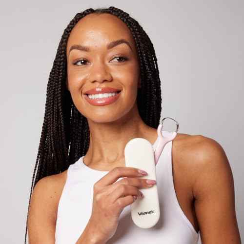 Venneir¢ç Tongue Scraper with Travel Case, Oral Glide Pro?Bad Breath Treatment, Medical-Grade Stainless Steel? for Adults & Kids. 100% Rustproof, Sleek & Effective Design (Slate White)