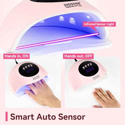 JODSONE Quick U V LED Nail Lamp with 4 Timer Settings Auto Sensor Nail Dryer Pink