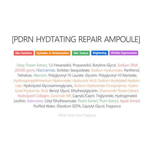 Swanicoco PDRN Hydrating Repair Ampoule Serum Powerful Anti Aging Face and Neck for Skin Turnover Skin Regeneration Wound Healing Korean Skincare, Stocking Stuffer 30ml 1Fl Oz