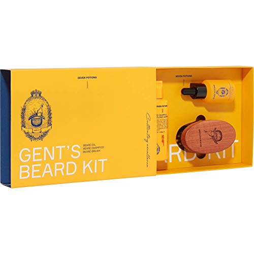 SEVEN POTIONS Beard Grooming Kit, Woodland Harmony. Includes Beard Oil, Shampoo and Brush for Ultimate Beard Care