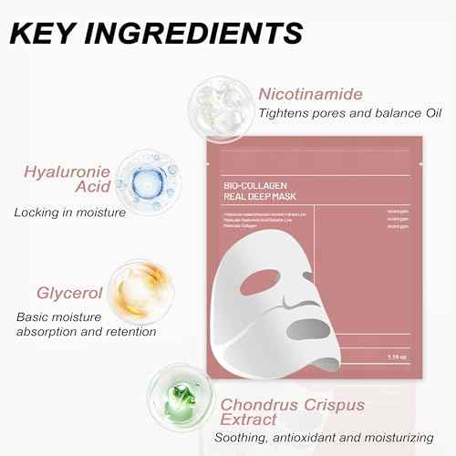 8pcs Collagen Face Mask, Hydrogel Overnight Face Mask for Hydration & Soothing, Hydrogel Collagen Facial Mask, Face Masks Facial Masks Skincare