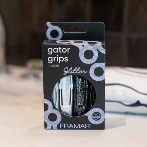 FRAMAR Glitter Hair Clip Set - Alligator Clips For Hair Styling, Hair Styling Clips Sectioning, Glitter Hair Clips For Women Styling, Salon Hair Clips ? Firm Hold Without Slipping ? 4 Pack