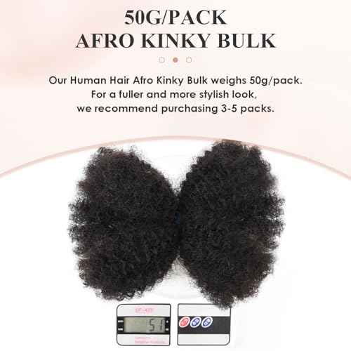 Teresa Springy Afro Twist Human Hair for Braids and Dreadlocks, Natural and Soft pre Fluffed Spring Twist Hair Can be Dyed and Bleached (18 Inch, 50g/Pack)