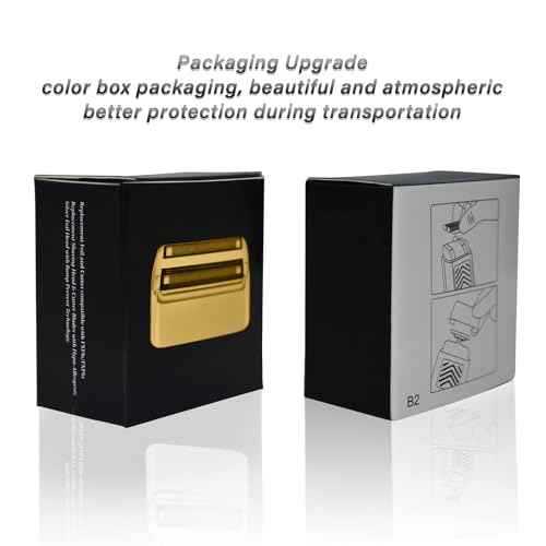 4 Pcs Replacement Foil and Cutters Compatible with BaBylissPRO Double Foil Shaver, Replacement Foil Compatible with FXFS2 Shaver (Gold)