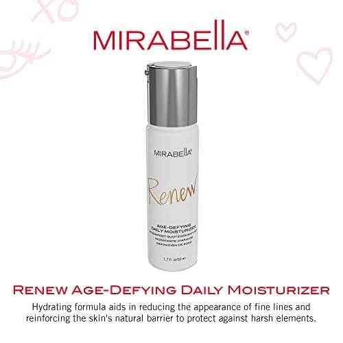 Mirabella Renew Age-Defying Daily Moisturizer for Face, Hydrating Face Moisturizer Helps Reduce Appearance of Fine Lines, Wrinkles and Dark Spots with Peptides, Hyaluronic Acid, and Antioxidants