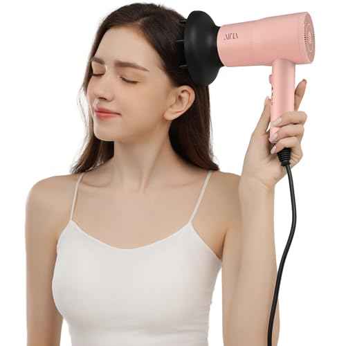 AINA Hair Dryer with Diffuser, Blow Dryer for Women | Advanced Ionic Technology, Ceramic Coating | Cold Shot Features Turbo Heat for Fast Drying and Shine 110V/ALCI (Babe Pink)